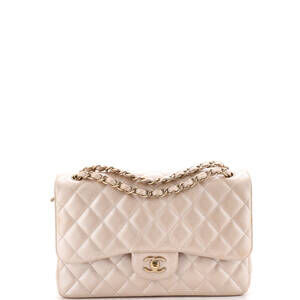 Chanel Jumbo Classic Double Flap Bag Quilted Iridescent Caviar